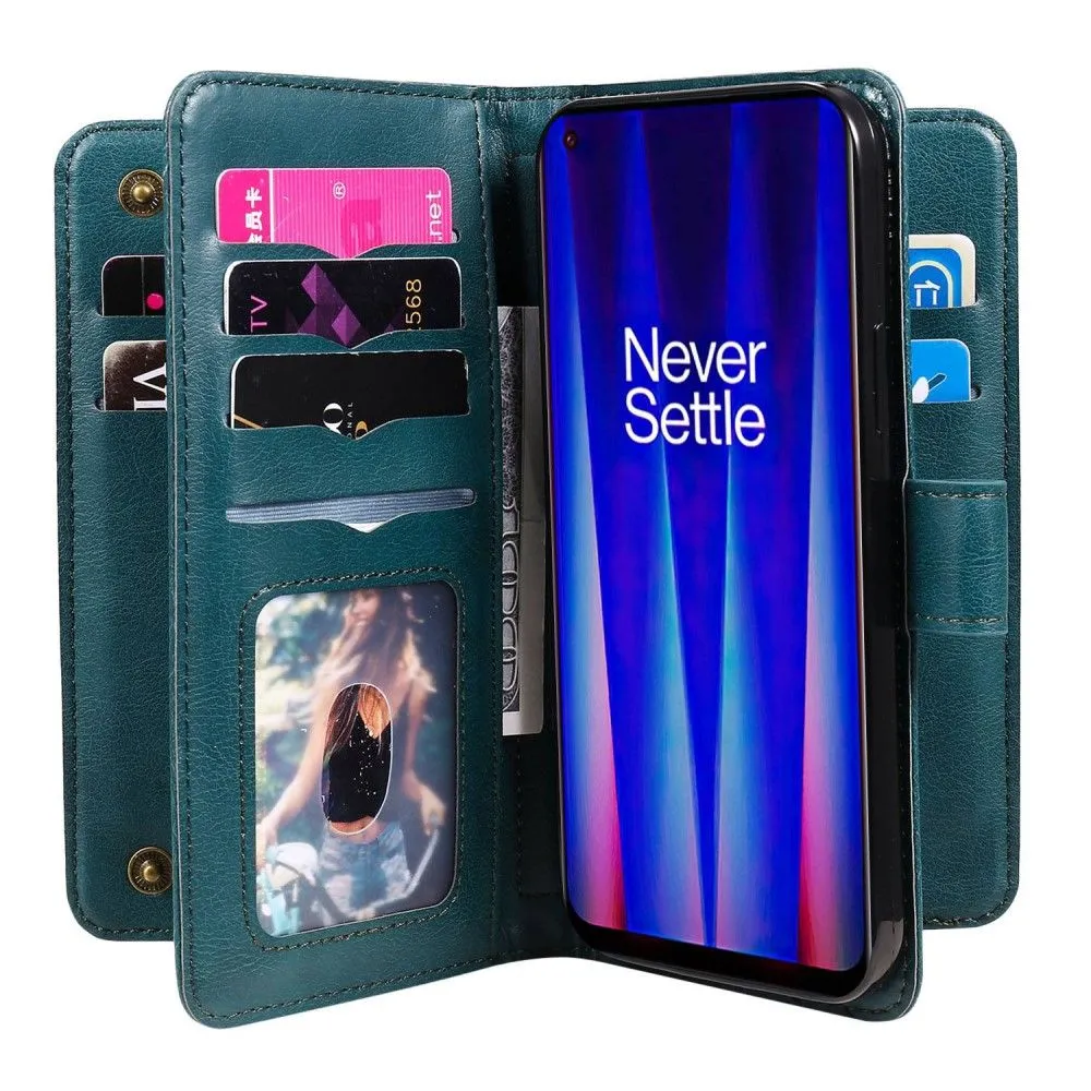 10-slot wallet case for OnePlus Nord CE 2 5G - Blackish Green