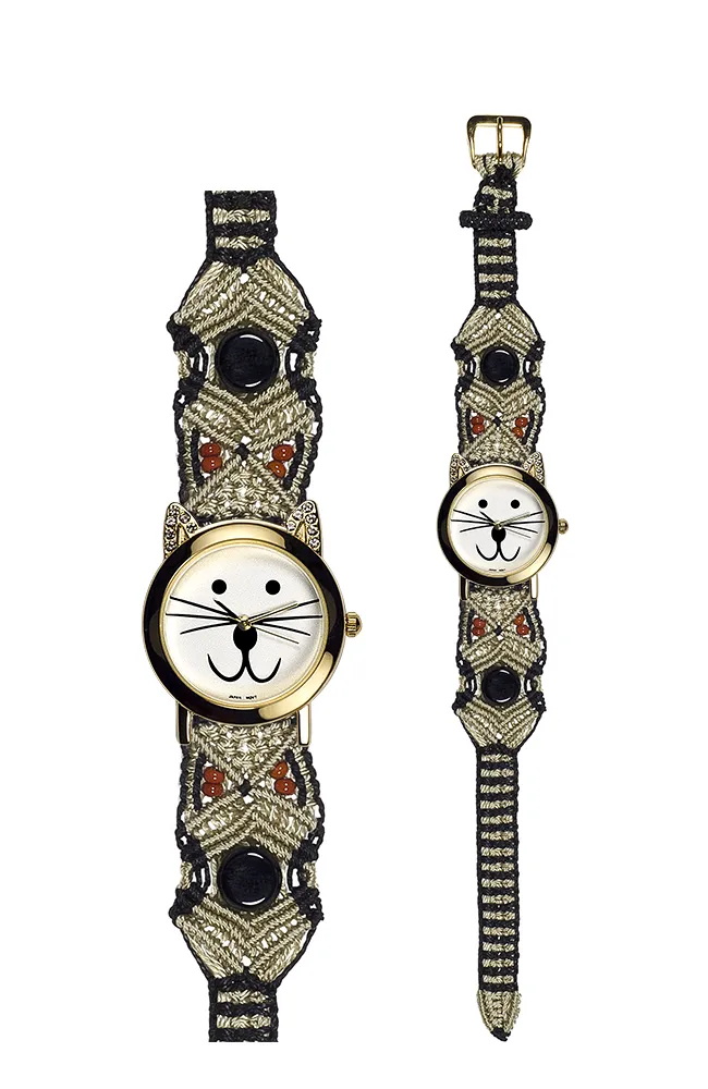 101A - Wide with Gold Cat Watch