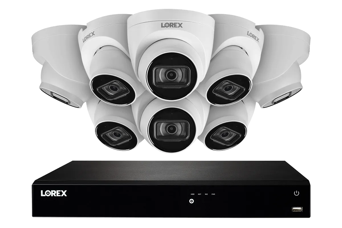 16-Channel Fusion NVR System with 4K (8MP) IP Dome Cameras with Listen-In Audio