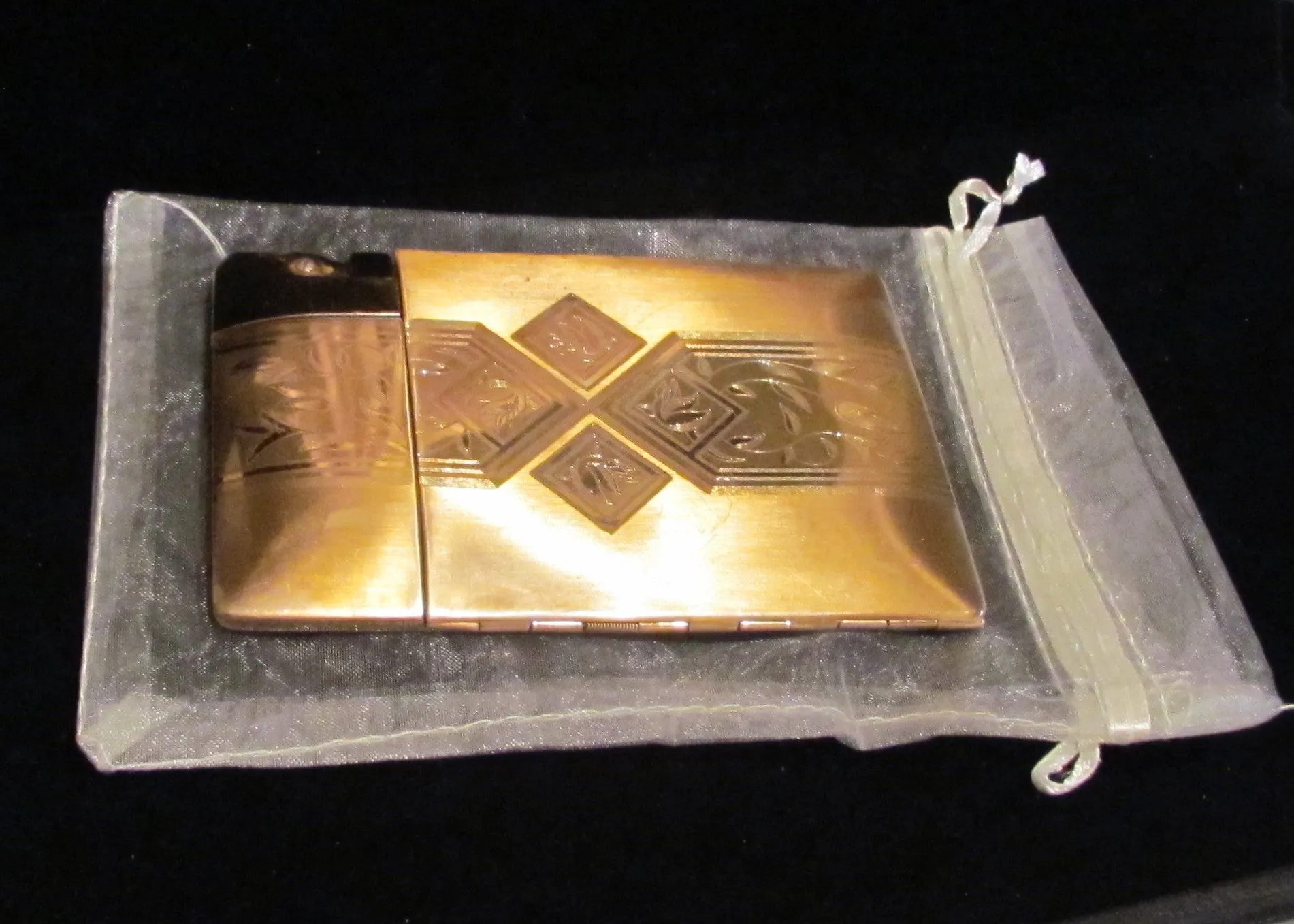 1940's Elgin American Lite-O-Matic Cigarette Case Lighter Working Condition