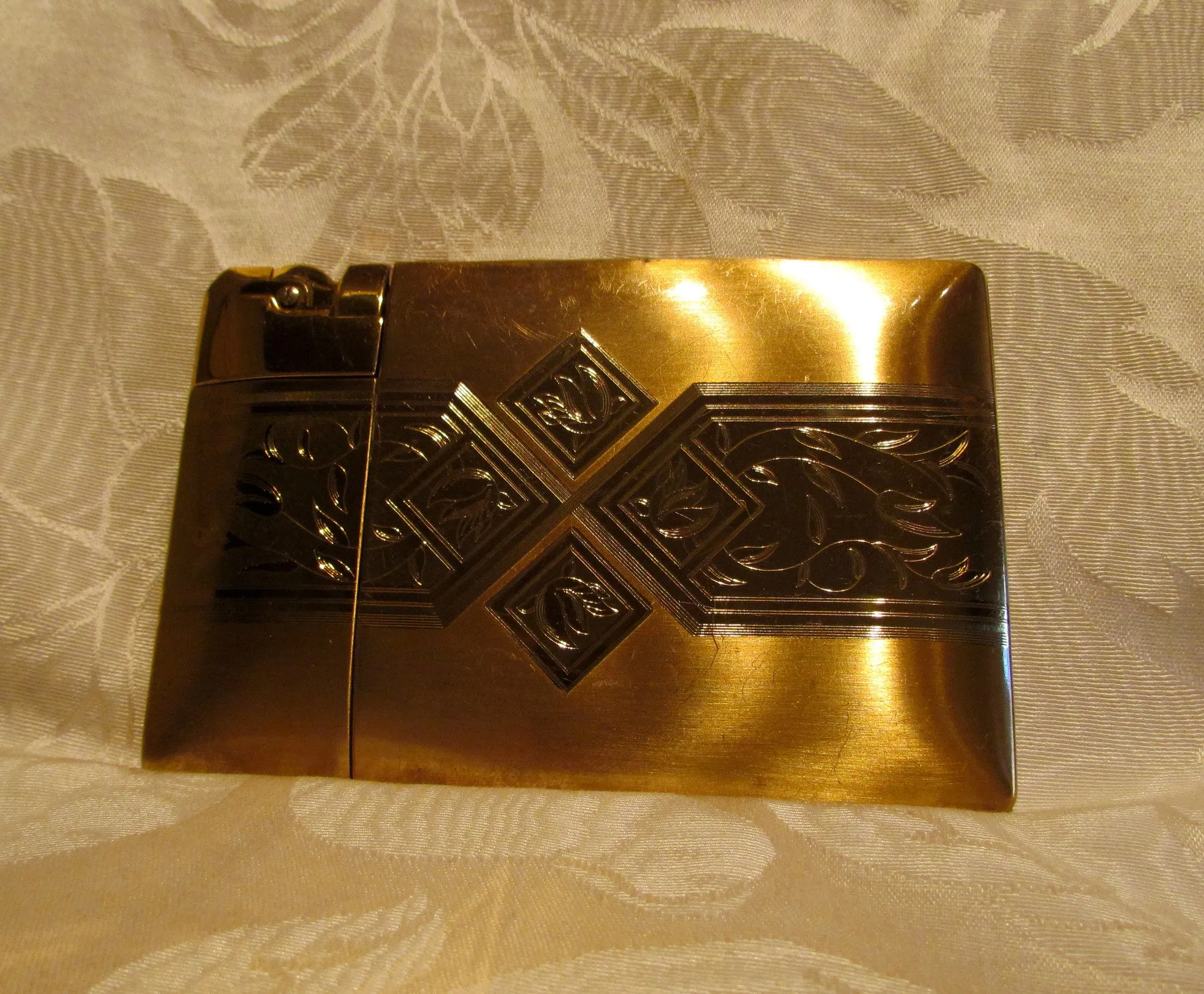 1940's Elgin American Lite-O-Matic Cigarette Case Lighter Working Condition