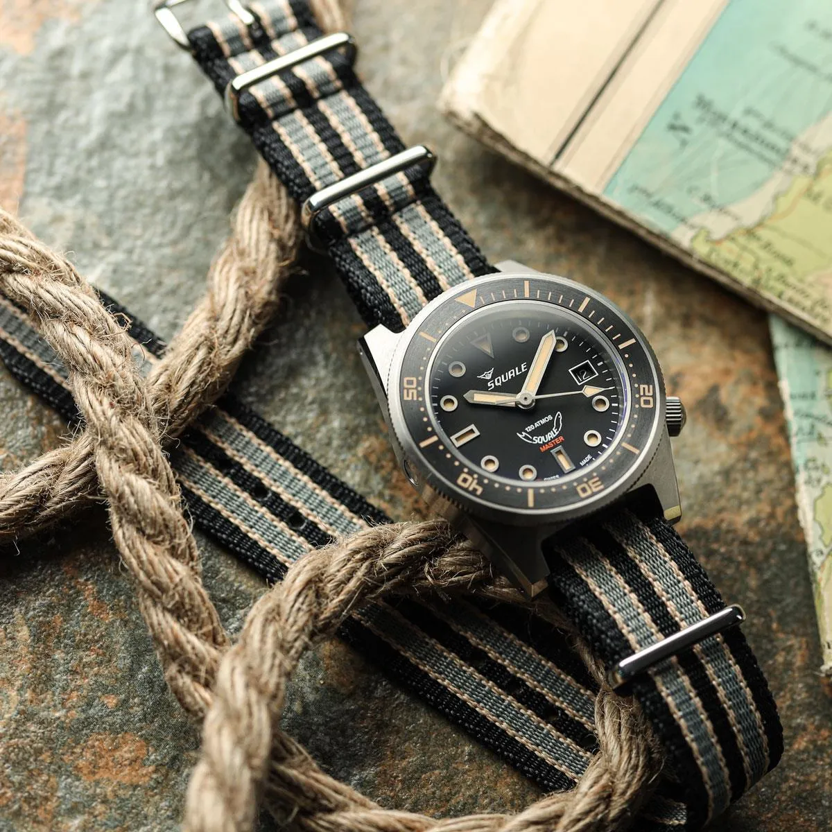 1973 British Military Watch Strap: APEX - Deep Sea Redline