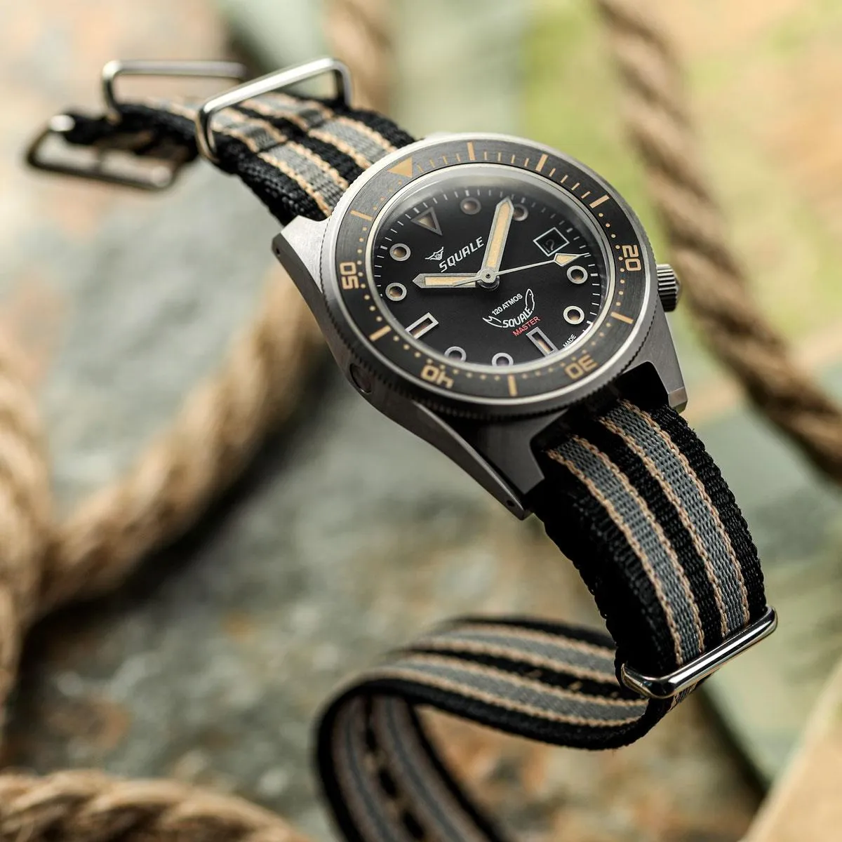 1973 British Military Watch Strap: APEX - Deep Sea Redline