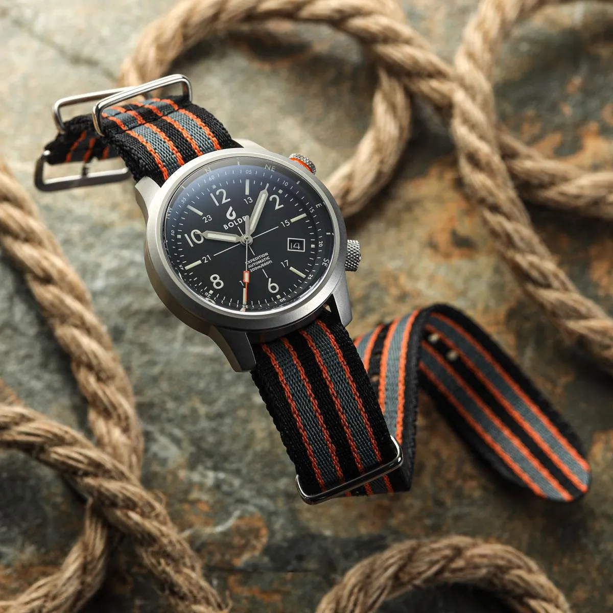 1973 British Military Watch Strap: APEX - Deep Sea Redline