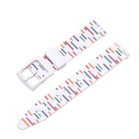 19mm Universal stripe printed silicone watch strap - Colorful Lines