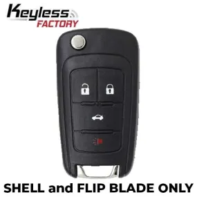 2011-2016 Chevrolet / 4-button Flip Key SHELL for V2T01060512 (AFTERMARKET)