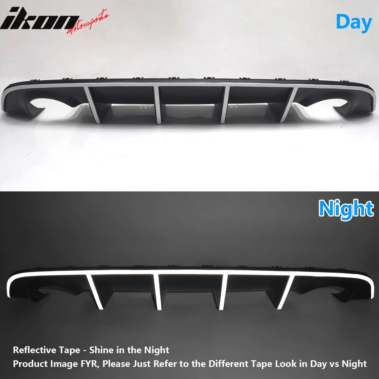 2015-2023 Dodge Charger SRT Rear Diffuser with Reflective Tape PP