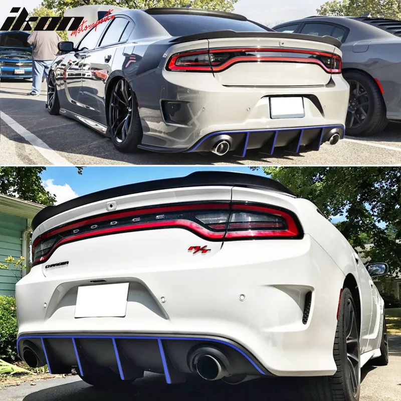 2015-2023 Dodge Charger SRT Rear Diffuser with Reflective Tape PP