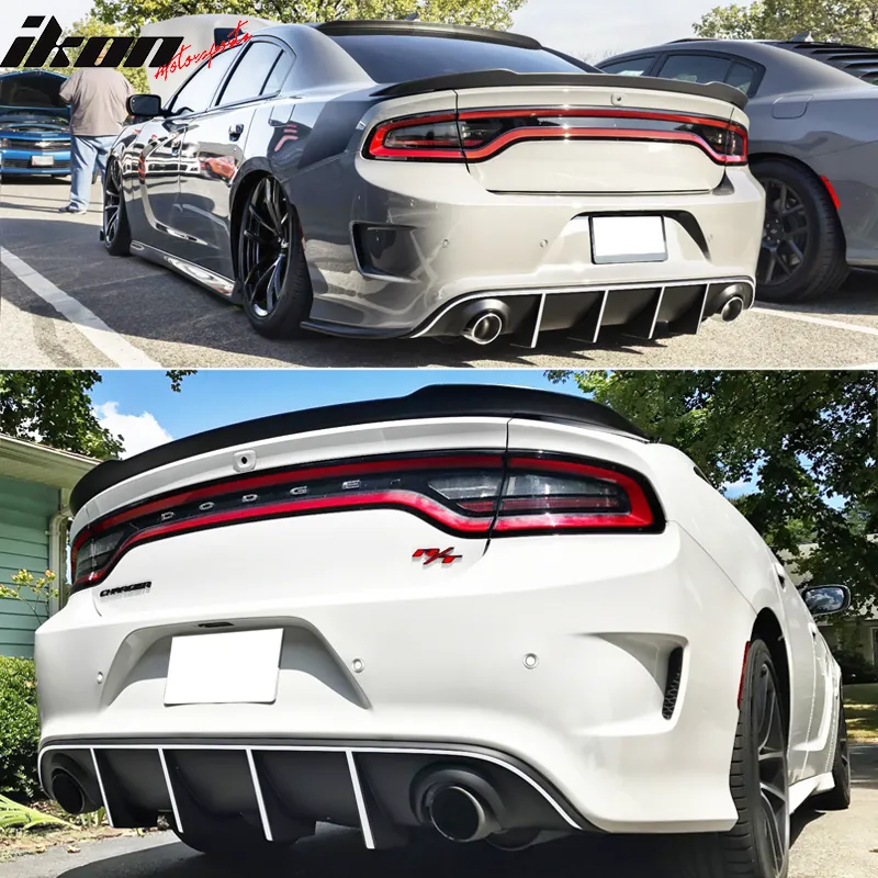 2015-2023 Dodge Charger SRT Rear Diffuser with Reflective Tape PP