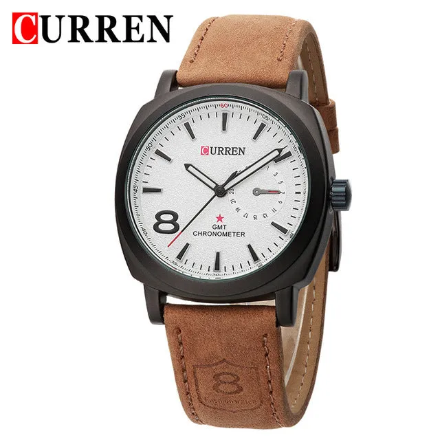 2016 CURREN Luxury Brand Men Quartz Luminous Watch Fashion Sport Leather Strap Wristwatches Relogio Masculino Free Shipping 8139