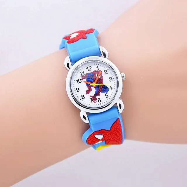 2017 Fashion Spiderman Child Watch Silicon Cartoon Kids Sport Watch Boys Silicone quartz watch 3D Watch relogio masculino