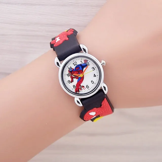 2017 Fashion Spiderman Child Watch Silicon Cartoon Kids Sport Watch Boys Silicone quartz watch 3D Watch relogio masculino