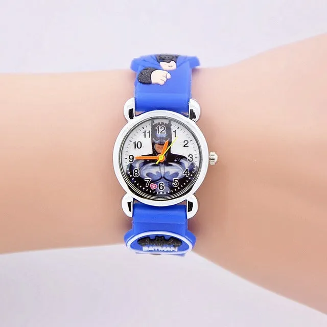 2017 Fashion Spiderman Child Watch Silicon Cartoon Kids Sport Watch Boys Silicone quartz watch 3D Watch relogio masculino