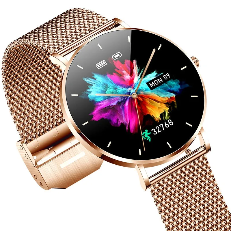 2022 New Ultra Thin Smart Watch Women 1.36&quot; AMOLED 360*360 HD Pixel Display Always Show Time Call Reminder Smartwatch Ladies Box