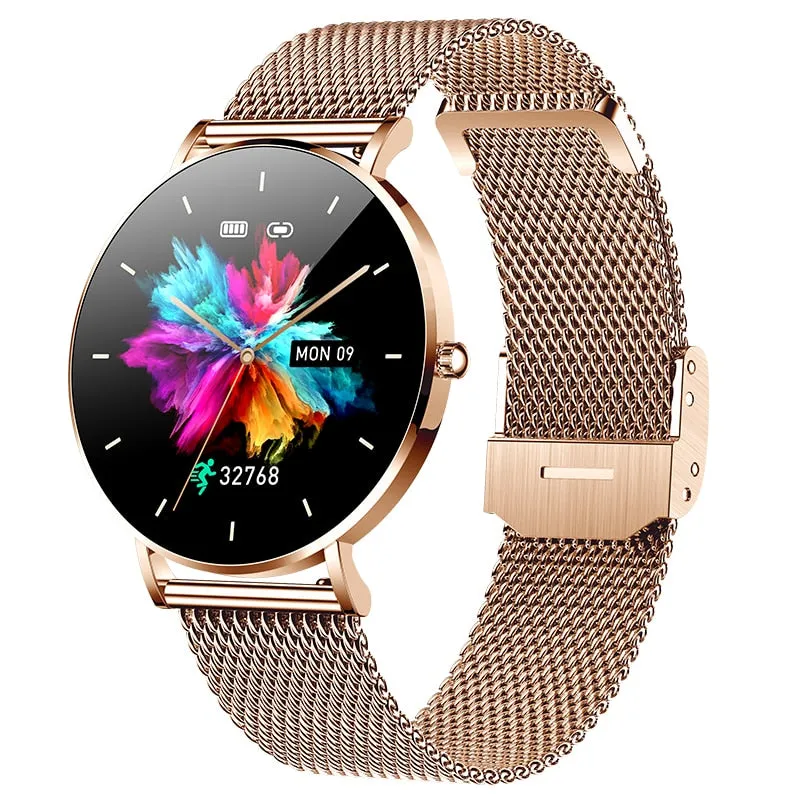 2022 New Ultra Thin Smart Watch Women 1.36&quot; AMOLED 360*360 HD Pixel Display Always Show Time Call Reminder Smartwatch Ladies Box