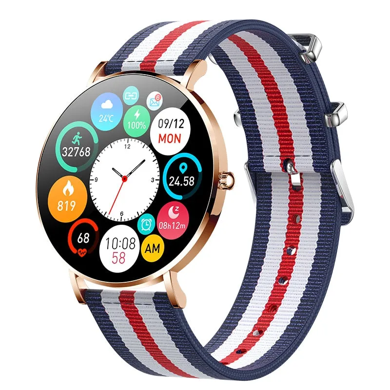 2022 New Ultra Thin Smart Watch Women 1.36&quot; AMOLED 360*360 HD Pixel Display Always Show Time Call Reminder Smartwatch Ladies Box