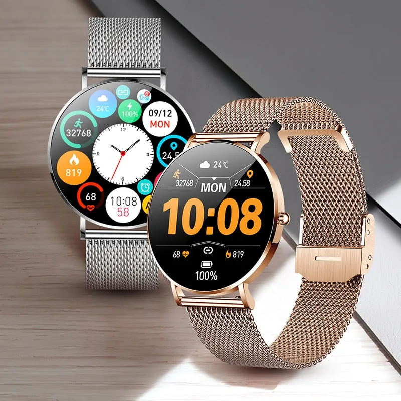 2022 New Ultra Thin Smart Watch Women 1.36&quot; AMOLED 360*360 HD Pixel Display Always Show Time Call Reminder Smartwatch Ladies Box