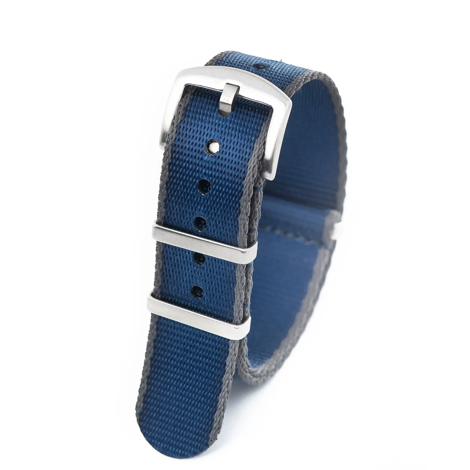 20mm 22mm Seat Belt Nylon Watch Strap - Navy Grey