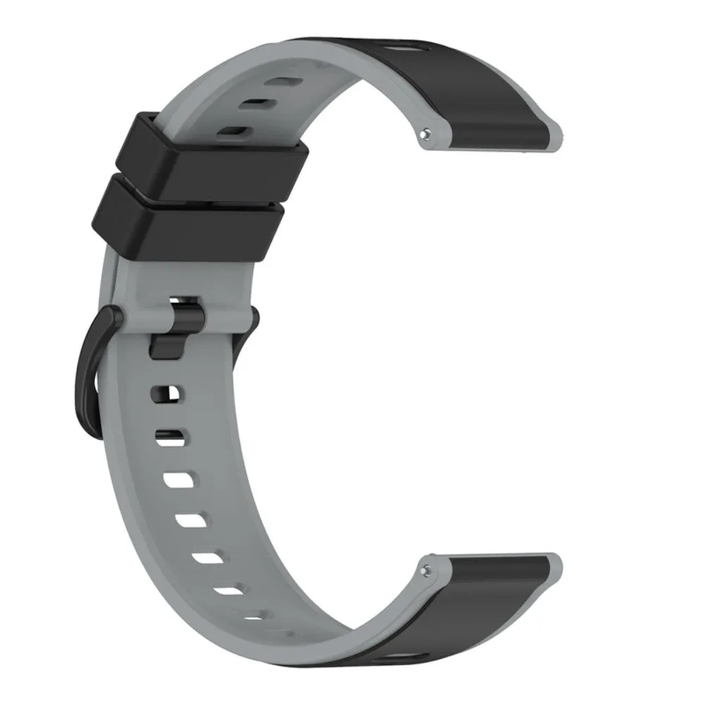 20mm dual color silicone watch strap for Samsung watch - Black / Grey