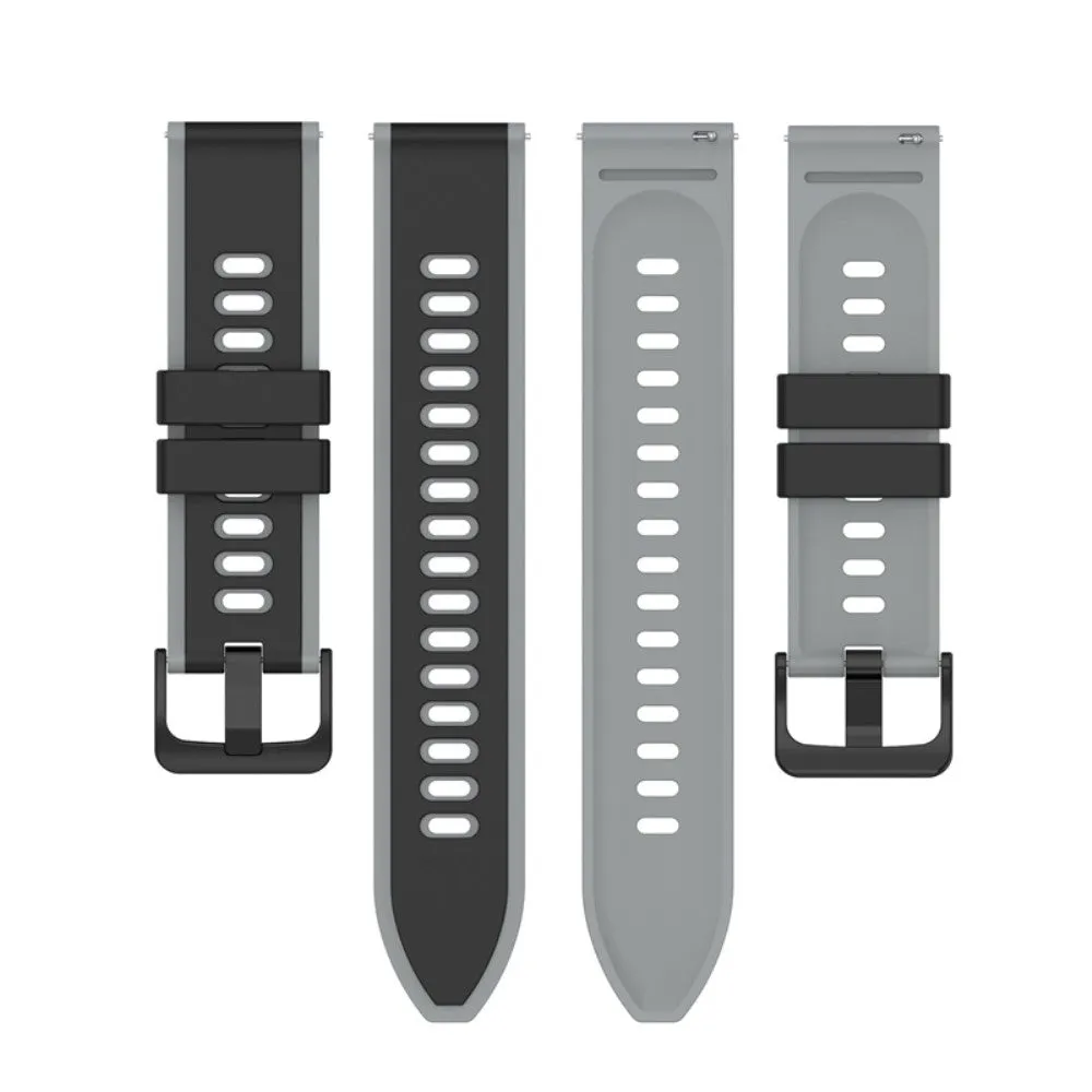 20mm dual color silicone watch strap for Samsung watch - Black / Grey