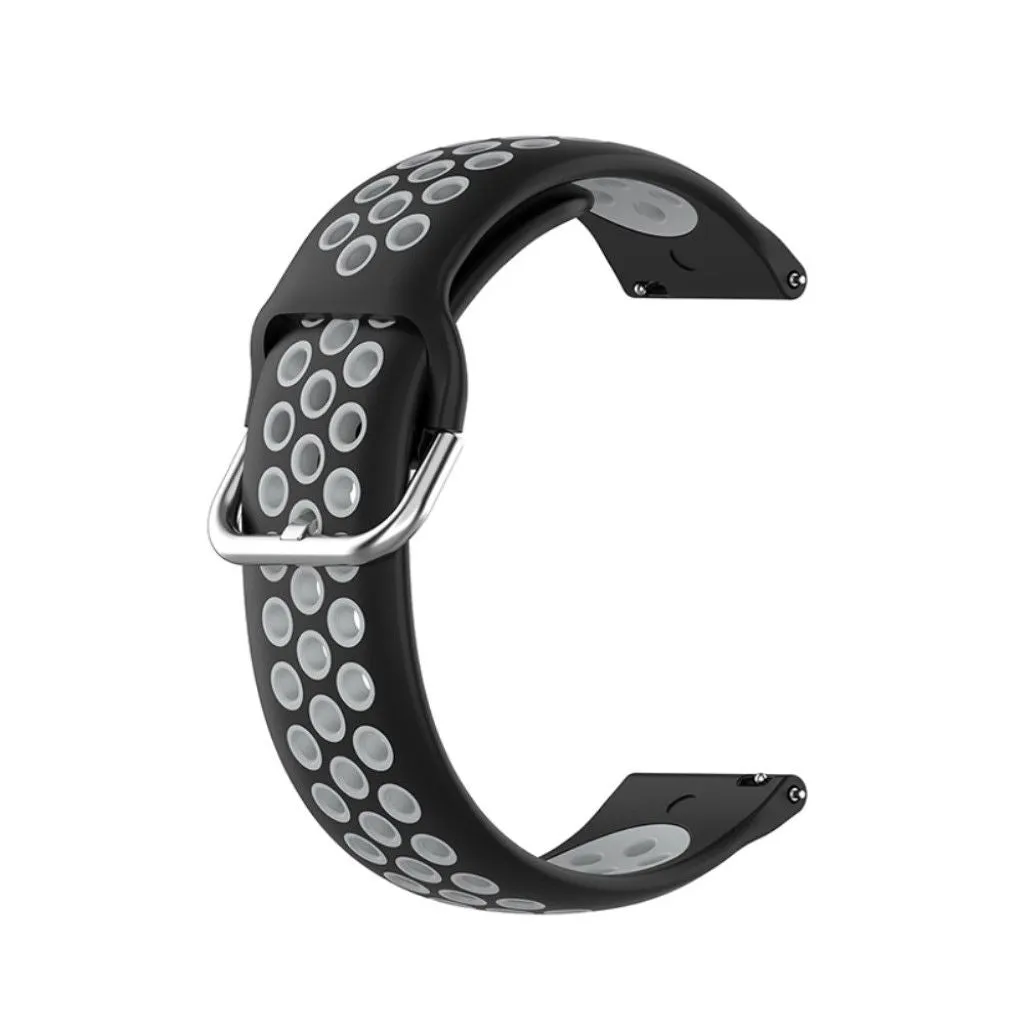 20mm dual color silicone watch strap for Samsung watch - Black / Grey