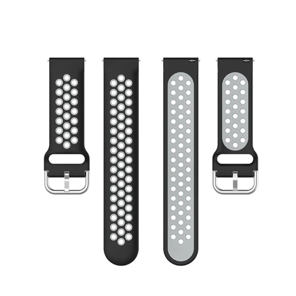 20mm dual color silicone watch strap for Samsung watch - Black / Grey