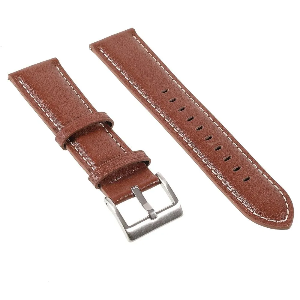 22m Universal quick release genuine leather watch strap - Brown