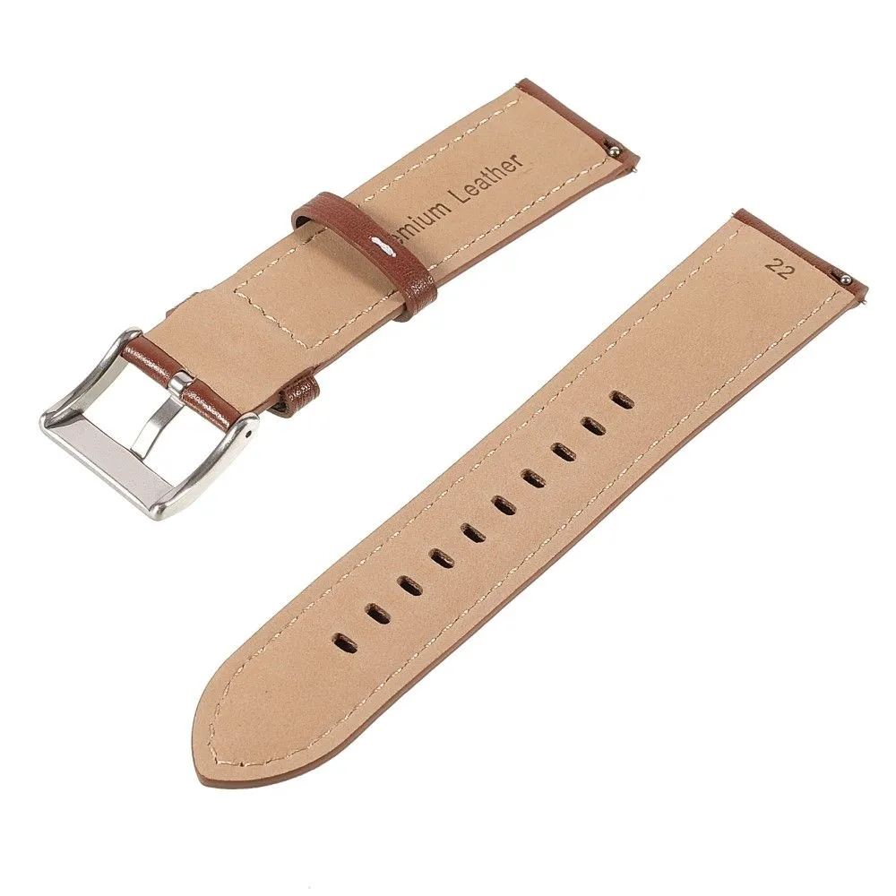 22m Universal quick release genuine leather watch strap - Brown