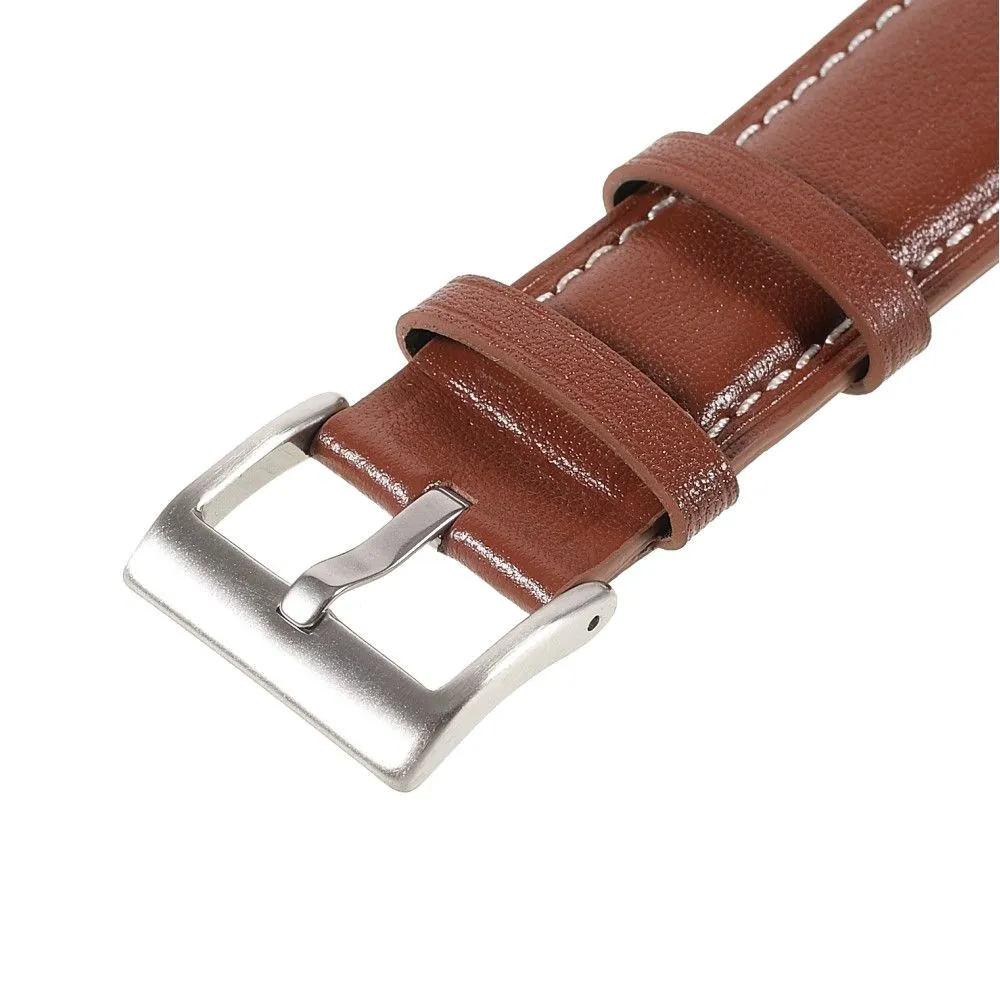 22m Universal quick release genuine leather watch strap - Brown