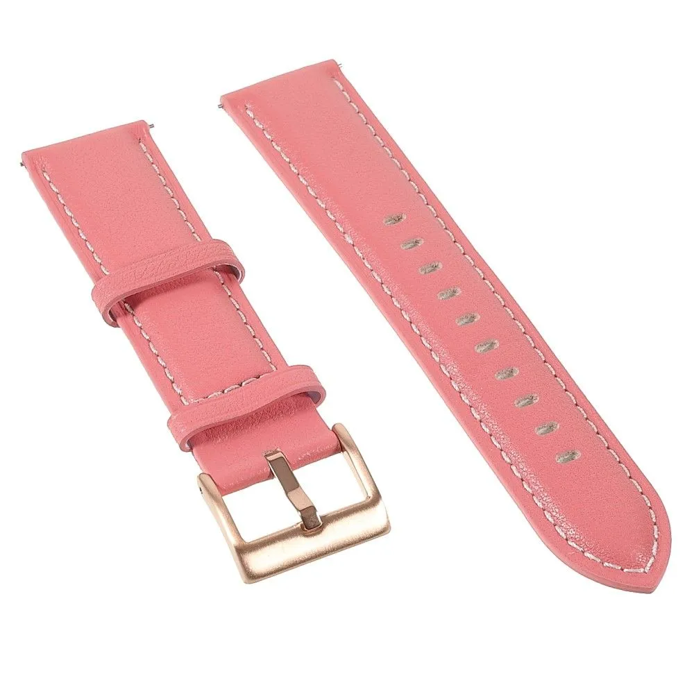 22m Universal quick release genuine leather watch strap - Pink