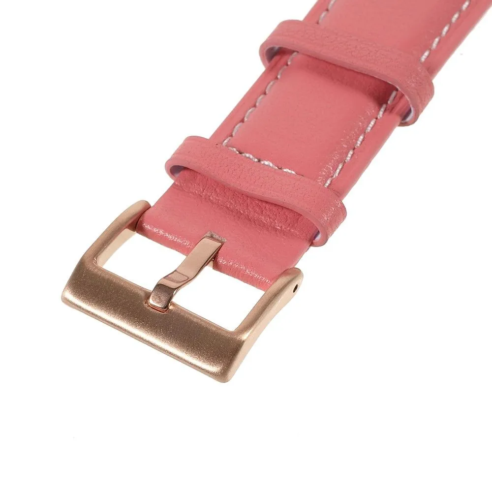 22m Universal quick release genuine leather watch strap - Pink