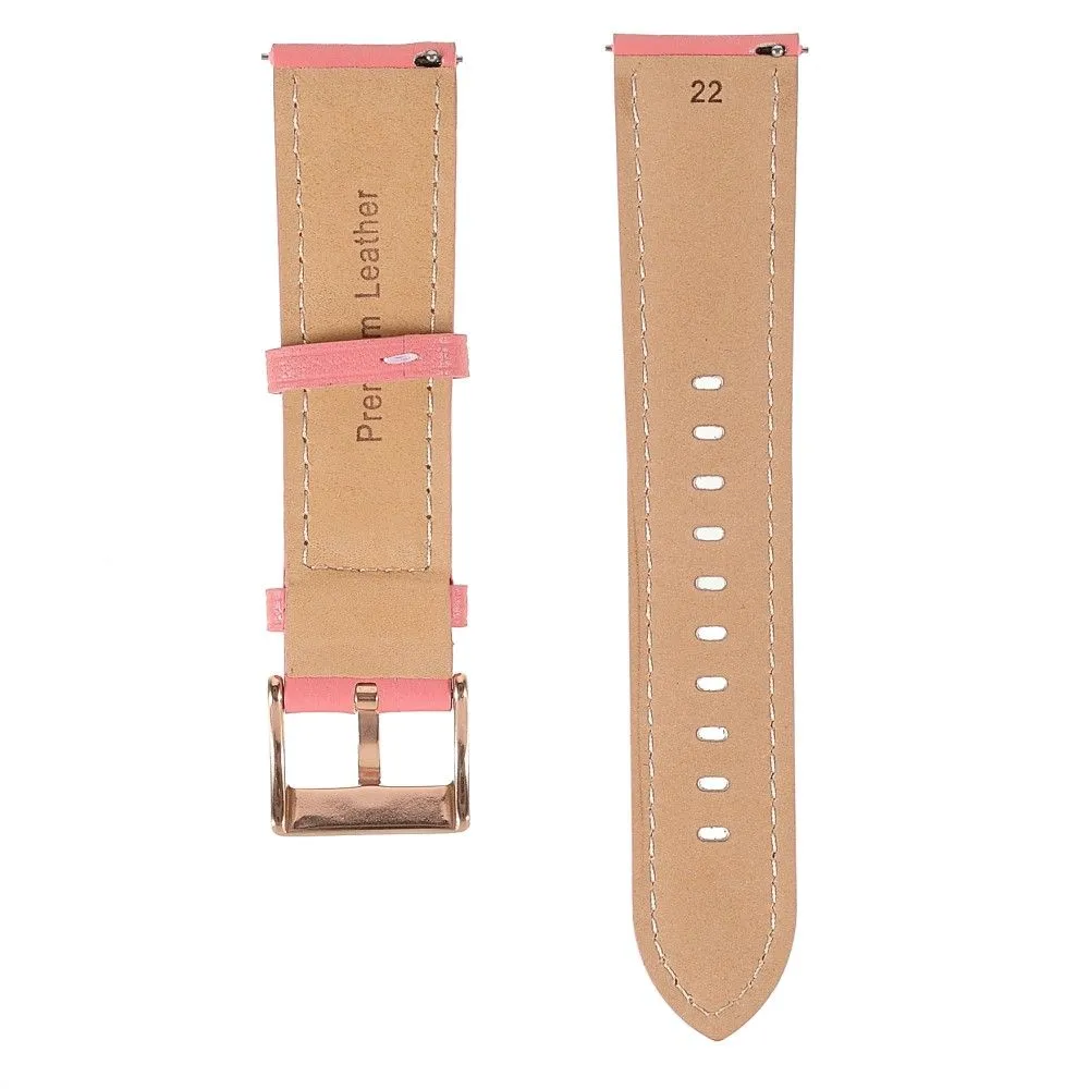 22m Universal quick release genuine leather watch strap - Pink