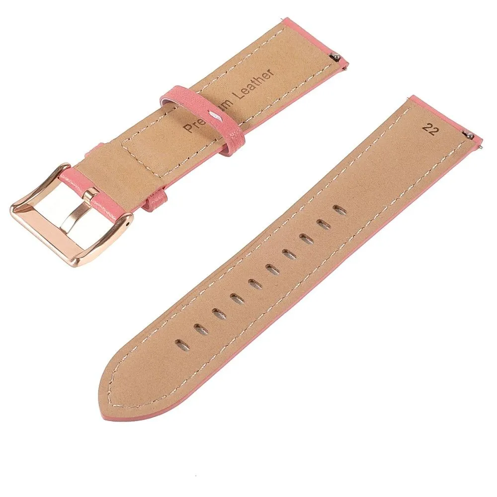 22m Universal quick release genuine leather watch strap - Pink