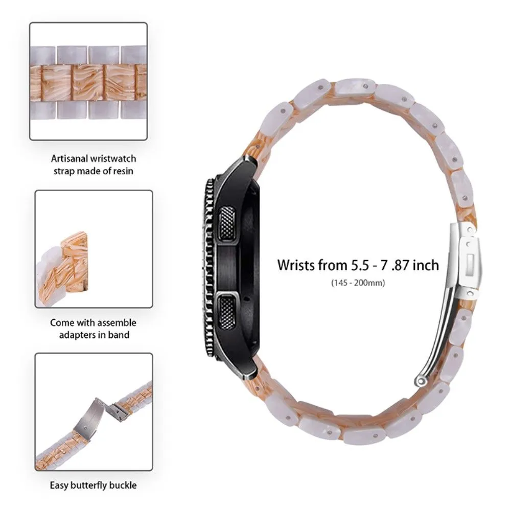 22mm color splice resin watch strap for Samsung Galaxy Watch - Pearl White / Silk White