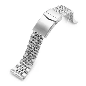 22mm Goma BOR Watch Band Straight End, 316L Stainless Steel Brushed and Polished V-Clasp