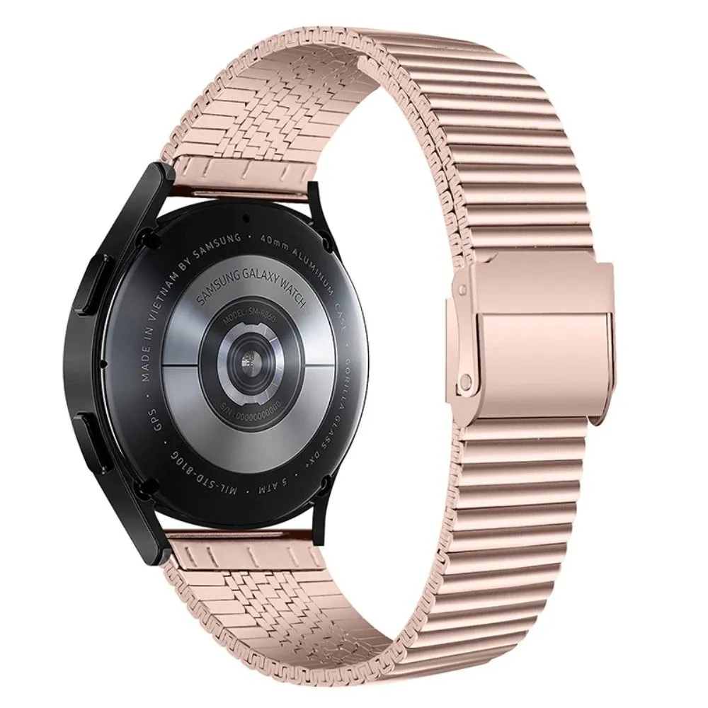 22mm stainless steel unique side texture watch strap for Samsung Gear S3 Frontier / S3 - Rose Gold