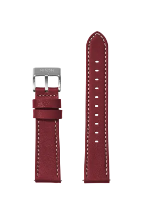 23mm Stitched Leather Band - Cranberry