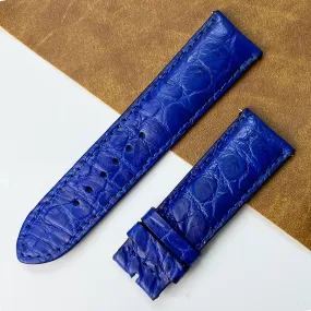 24mm Blue Unique Pattern Alligator Leather Watch Band For Men DH-50N