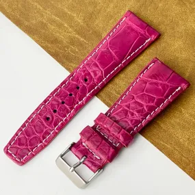 26mm Pink Unique Texture Alligator Watch Band For Men DH-226FDB