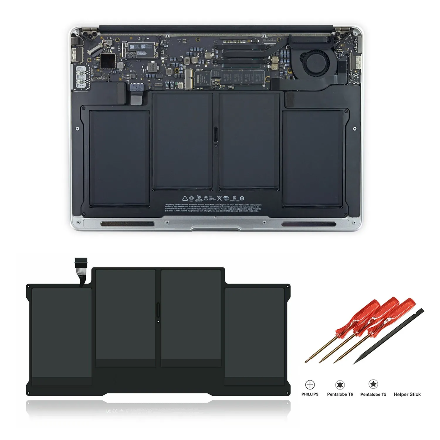 54.4Wh A1496 Battery for Mid 2013 2014 Early 2014 2015 Apple MacBook Air 13" A1466 EMC 2559 2632 2925 MD760 MD761 MD231 232 MJVE2 MJVG2 2017 MQD32