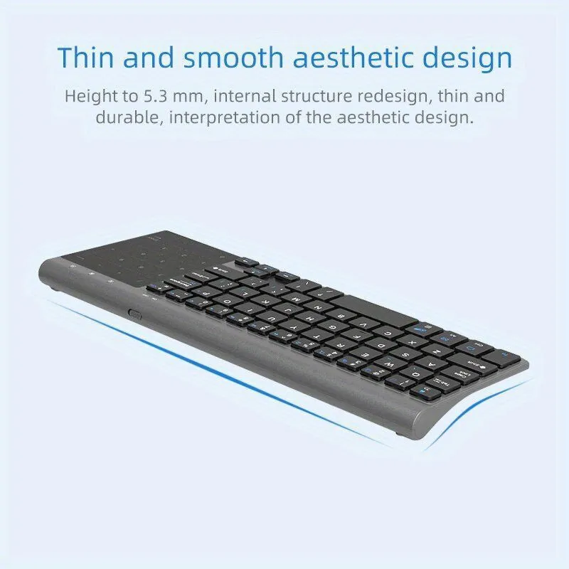 59 Keys Wireless Mini Keyboard with Touchpad Ultra-thin 2. 4GHz USB Numeric Keypad Portable Keyboard for Android Windows Tablet Desktop Laptop