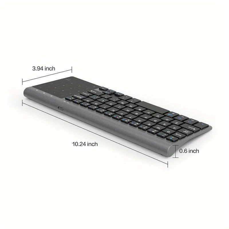 59 Keys Wireless Mini Keyboard with Touchpad Ultra-thin 2. 4GHz USB Numeric Keypad Portable Keyboard for Android Windows Tablet Desktop Laptop