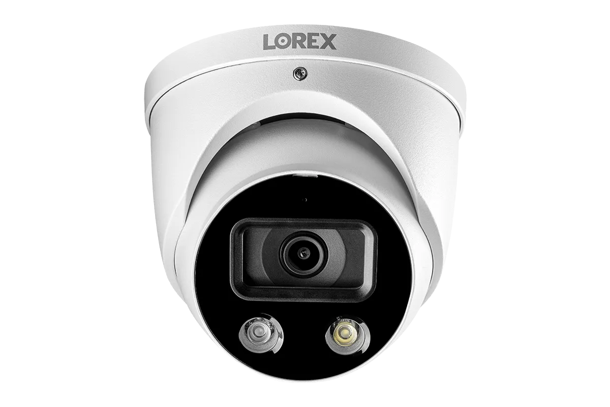 8-Channel NVR Fusion System with Four Smart Deterrence IP Dome Security Cameras and Two Indoor Wi-Fi Cameras