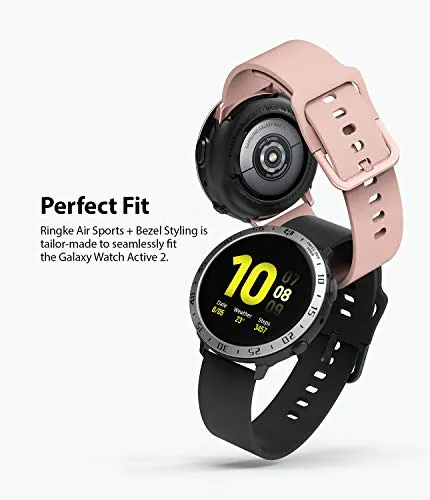 Air Sports   Bezel Styling Combo Case Designed for Galaxy Watch Active 2 44mm - Black / 30