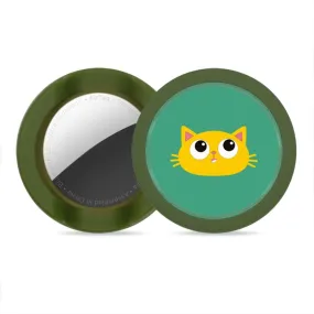 AirTags cute cat pattern silicone cover - Blackish Green