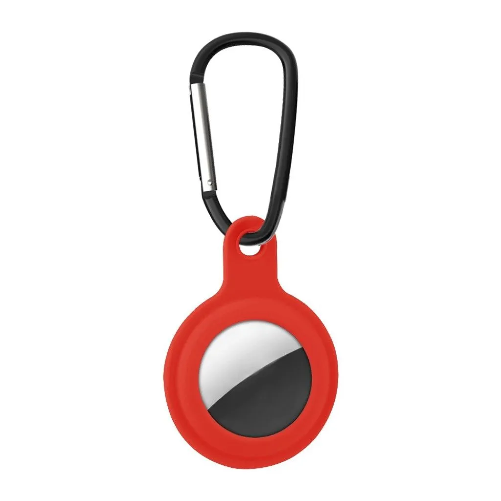 AirTags soft silicone cover with hook - Red