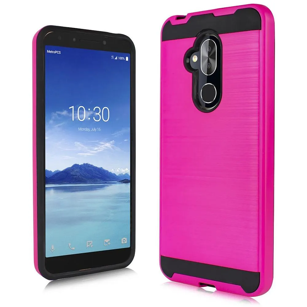 Alcatel 7 / REVVL 2 Plus Hybrid Brushed Metal Shockproof Tough Case by Modes