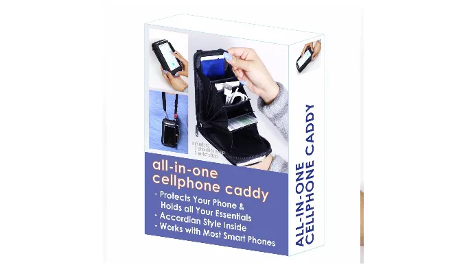 All In 1 Cellphone Caddy With Multi Pockets Phone & Wallet Organizer - Ships Same/Next Day!