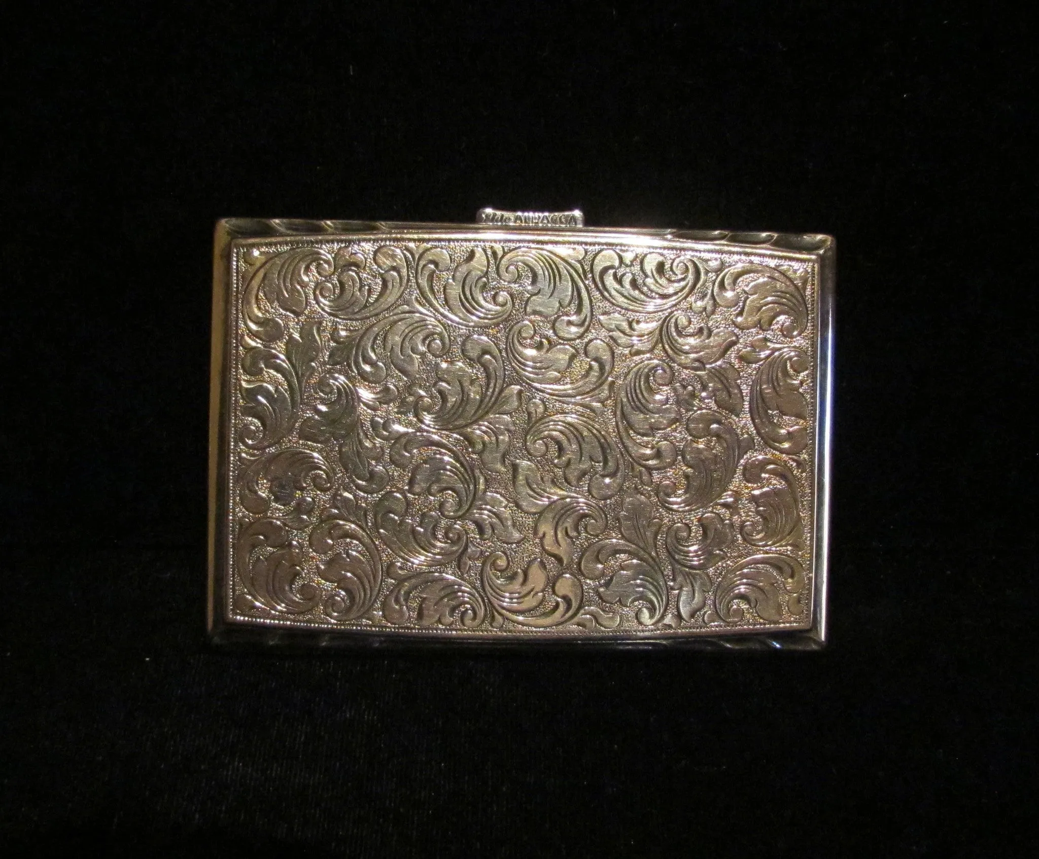 Alpacca Silver Cigarette Case Antique Elde Victorian Card Holder