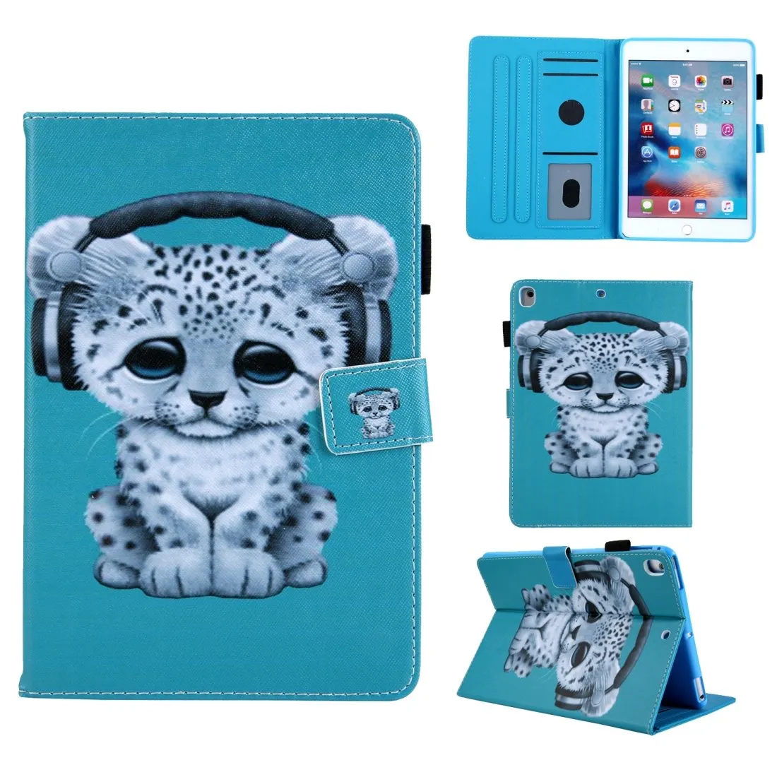 AMZER Coloured Drawing Pattern Horizontal Flip Case with Holder/ Card Slots & Wallet for 10.2 Inch iPad 7th, 8th, 9th Gen